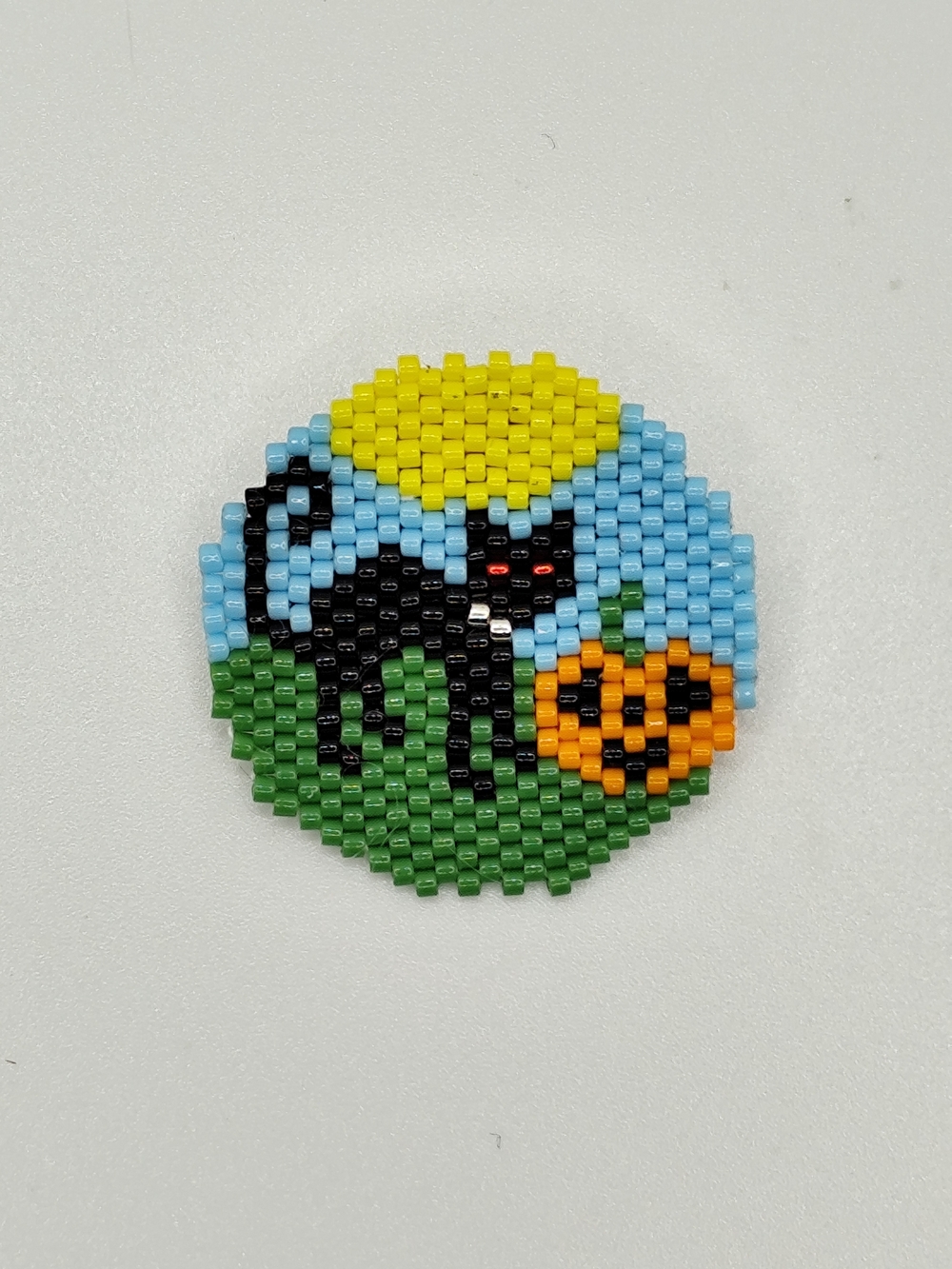 Handmade Beaded Cat Pin